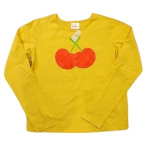 Hanna Andersson Bright Yellow Tee with Cherry Motif